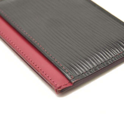 LOUIS VUITTON Epi Card Holder Navy Fuchsia