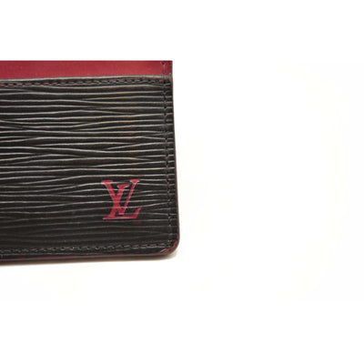 LOUIS VUITTON Epi Card Holder Navy Fuchsia