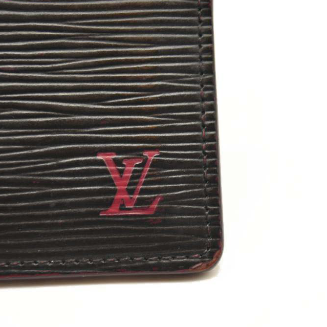 LOUIS VUITTON Epi Card Holder Navy Fuchsia