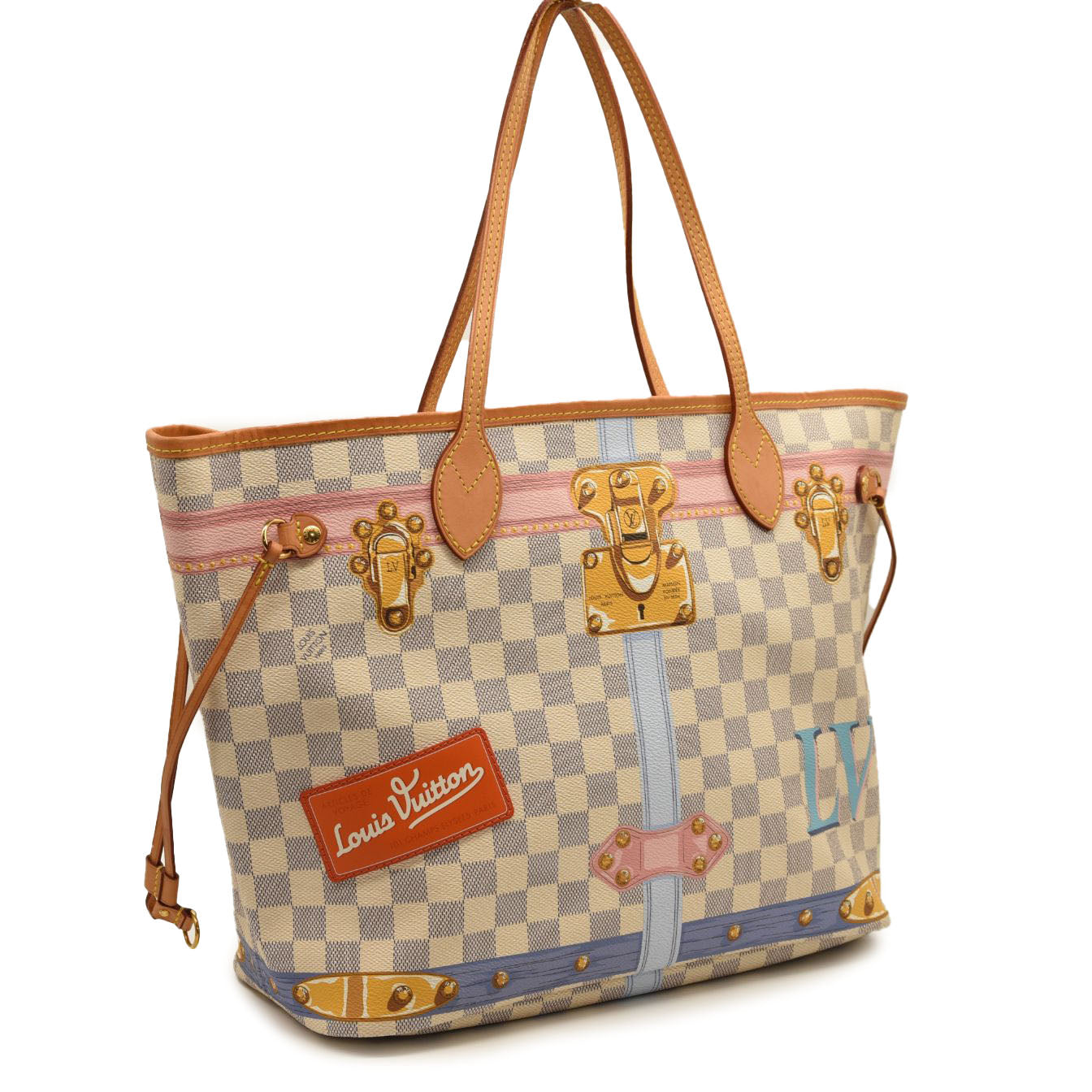Louis Vuitton Neverfull MM Summer Trunk Damier Azur Bag