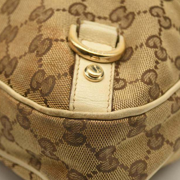 GUCCI Monogram Medium Abbey D Ring Hobo Off White