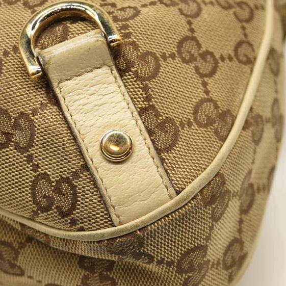 GUCCI Monogram Medium Abbey D Ring Hobo Off White