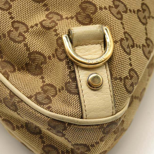 GUCCI Monogram Medium Abbey D Ring Hobo Off White