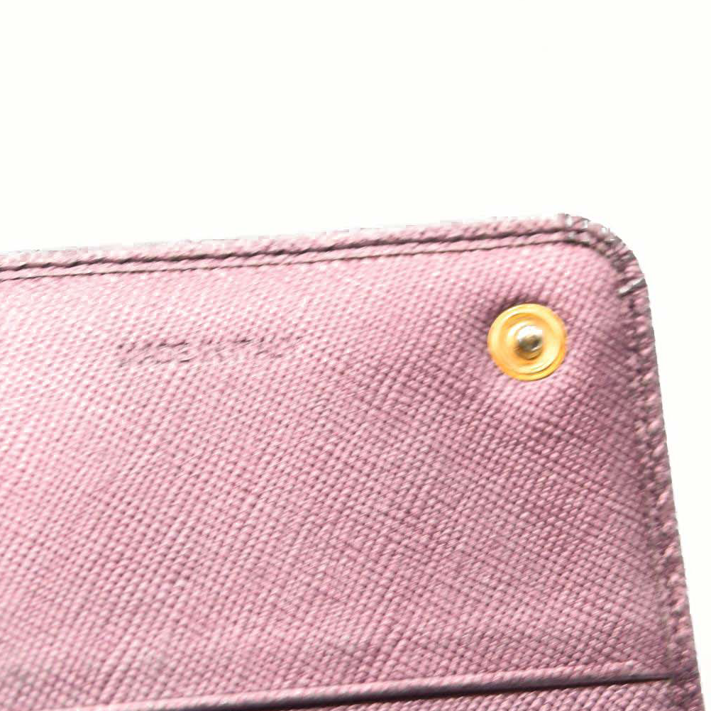 PRADA Saffiano Metal Continental Flap Wallet Metallic Purple