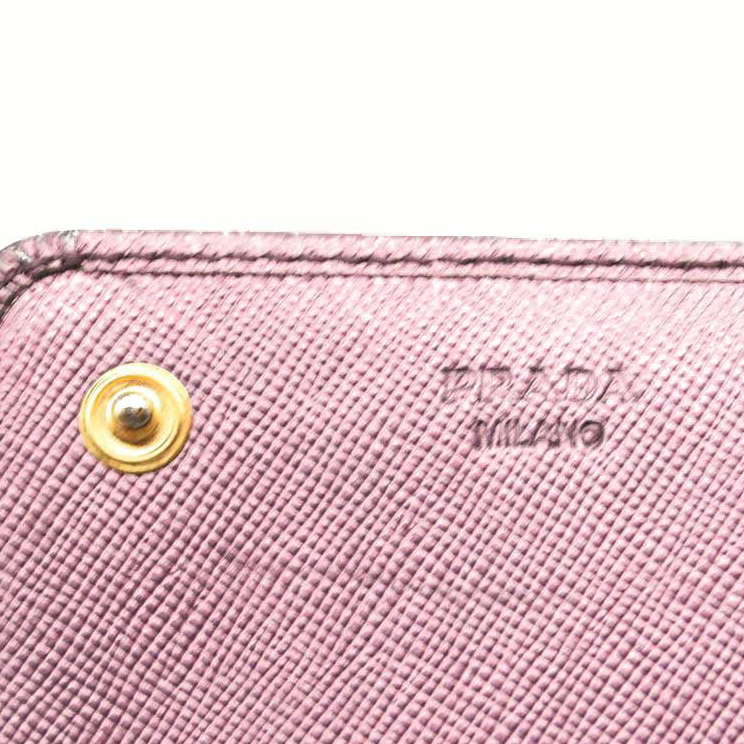 PRADA Saffiano Metal Continental Flap Wallet Metallic Purple
