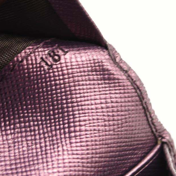 PRADA Saffiano Metal Continental Flap Wallet Metallic Purple