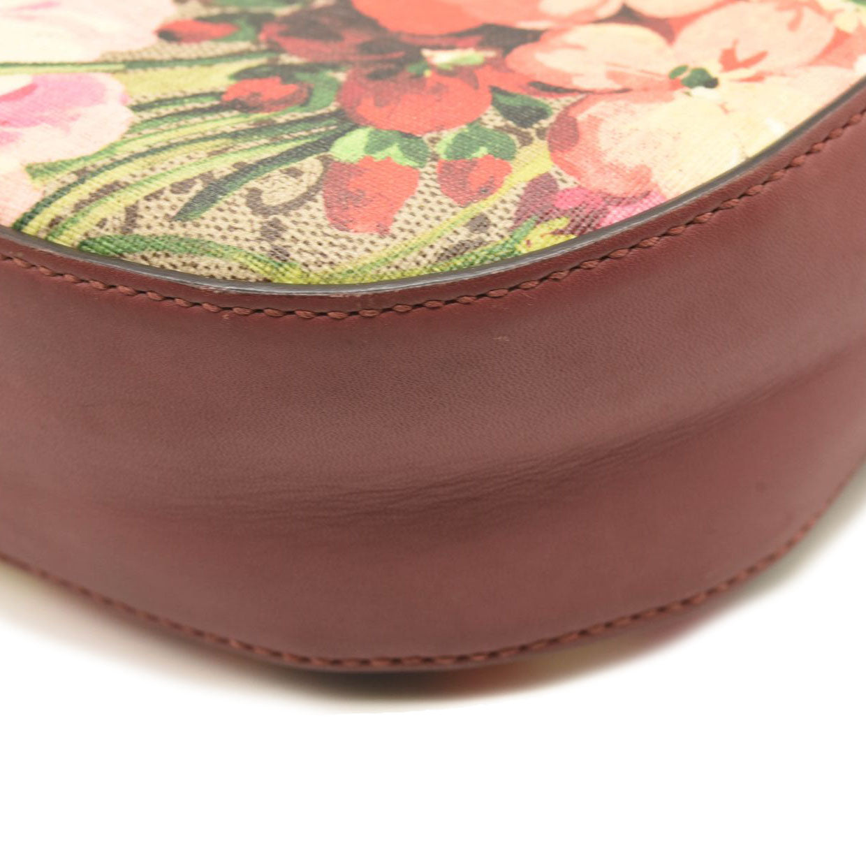 GUCCI GG Supreme Monogram Blooms Mini Chain Shoulder Bag Beige Multicolor Dry Rose