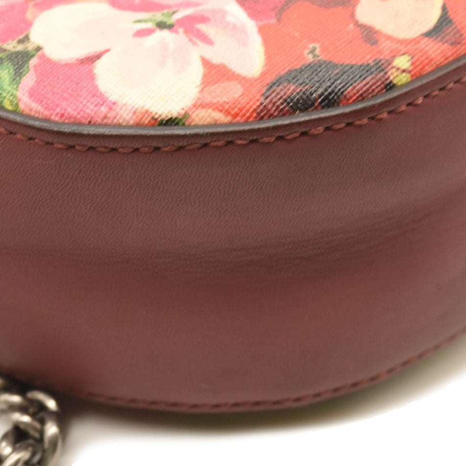 GUCCI GG Supreme Monogram Blooms Mini Chain Shoulder Bag Beige Multicolor Dry Rose