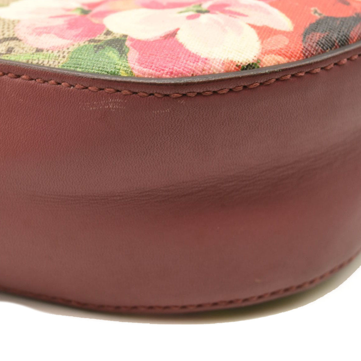 GUCCI GG Supreme Monogram Blooms Mini Chain Shoulder Bag Beige Multicolor Dry Rose