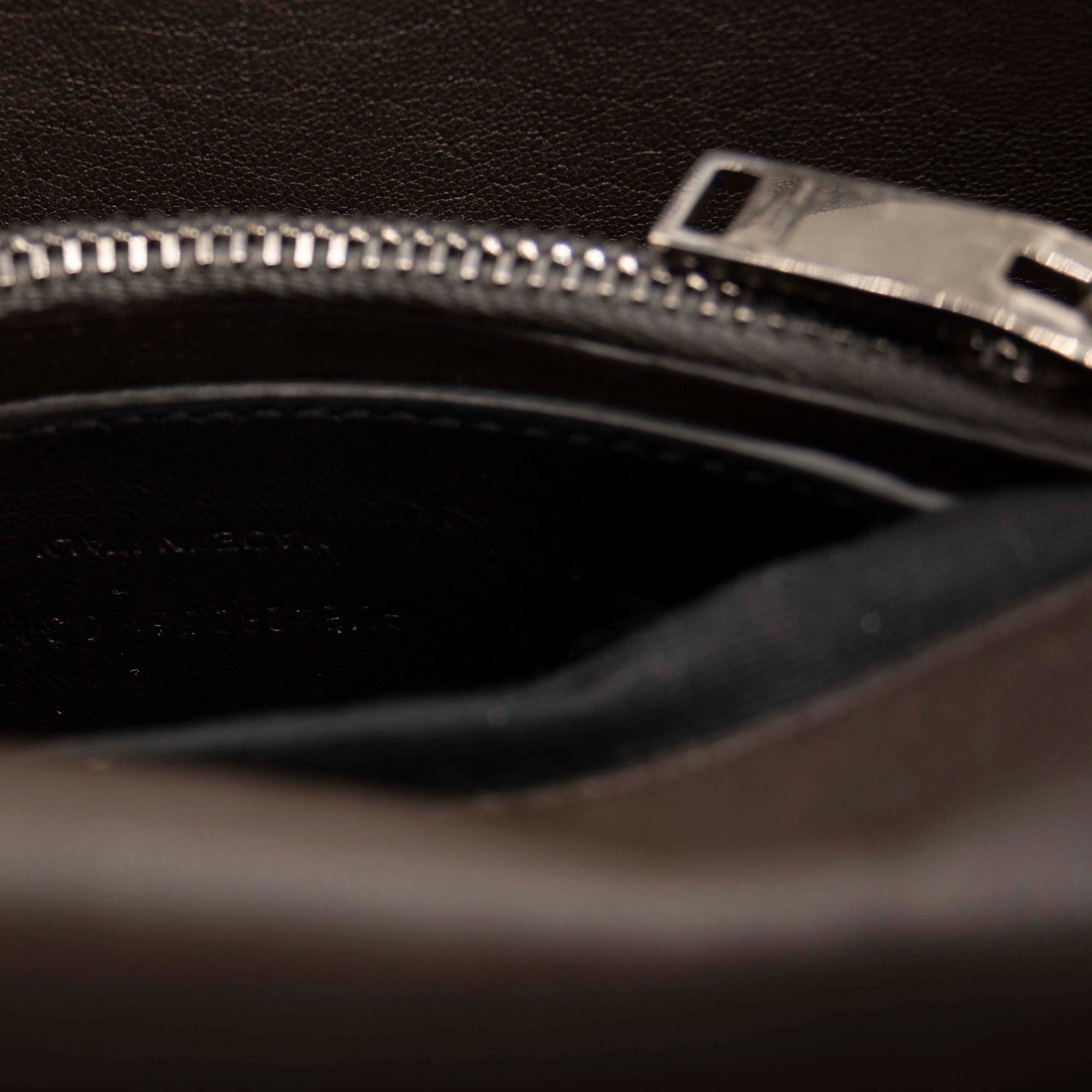 USED Saint Laurent Sheepskin Matelasse Chevron Monogram Medium College Bag Grey