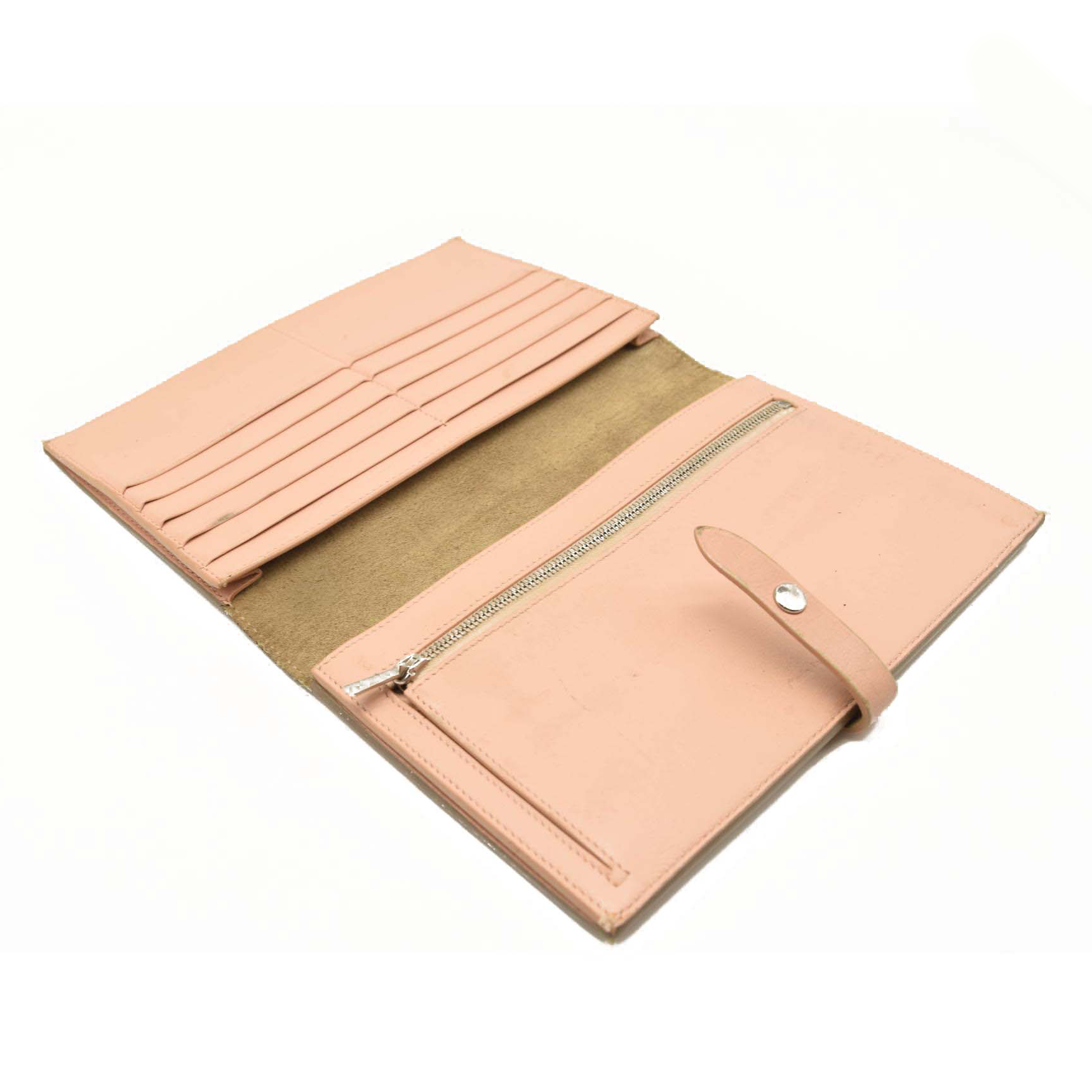 Celine Grained Calfskin Large Multifunction Strap Wallet Pink Chalk