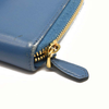 PRADA Saffiano Metal Continental Zippy Zip Around Wallet Blue