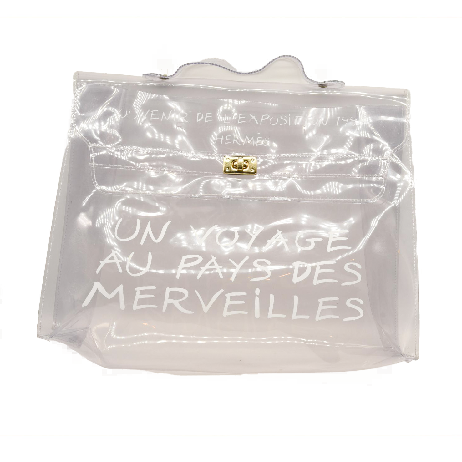 Hermes Vinyl Souvenir De L'Exposition Kelly Transparent