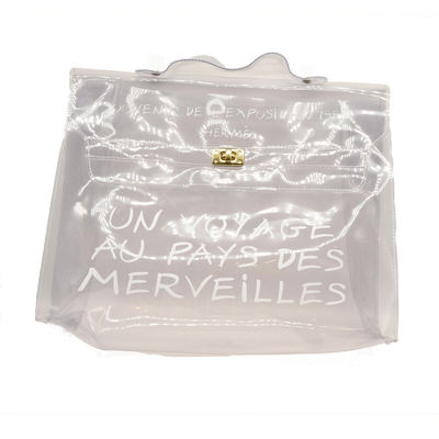 Hermes Vinyl Souvenir De L'Exposition Kelly Transparent