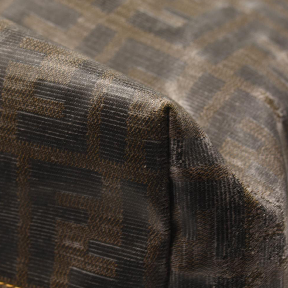 FENDI Zucca Spalmati Roll Tote Brown Coated Canvas