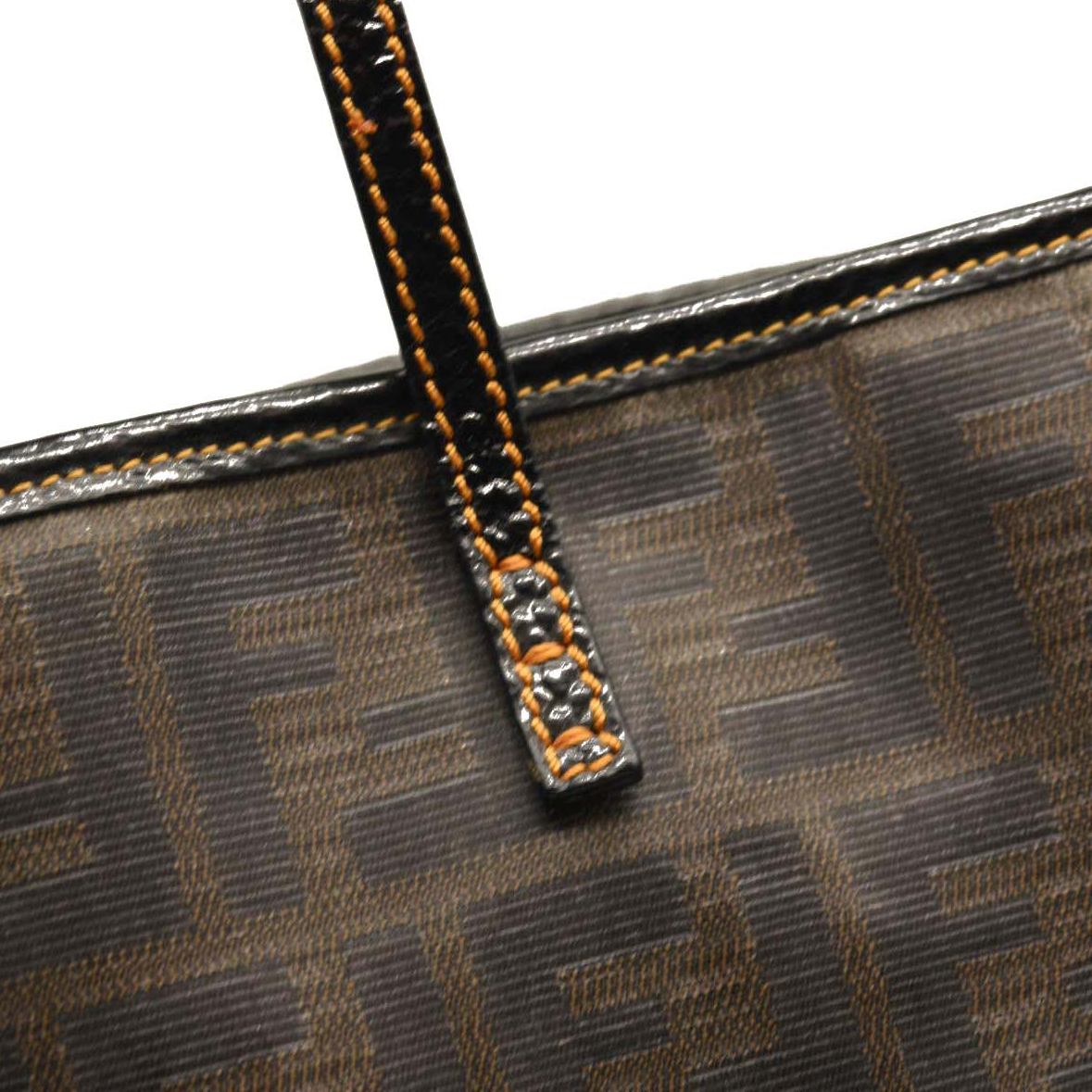 FENDI Zucca Spalmati Roll Tote Brown Coated Canvas