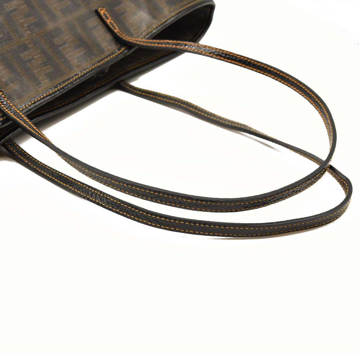 FENDI Zucca Spalmati Roll Tote Brown Coated Canvas