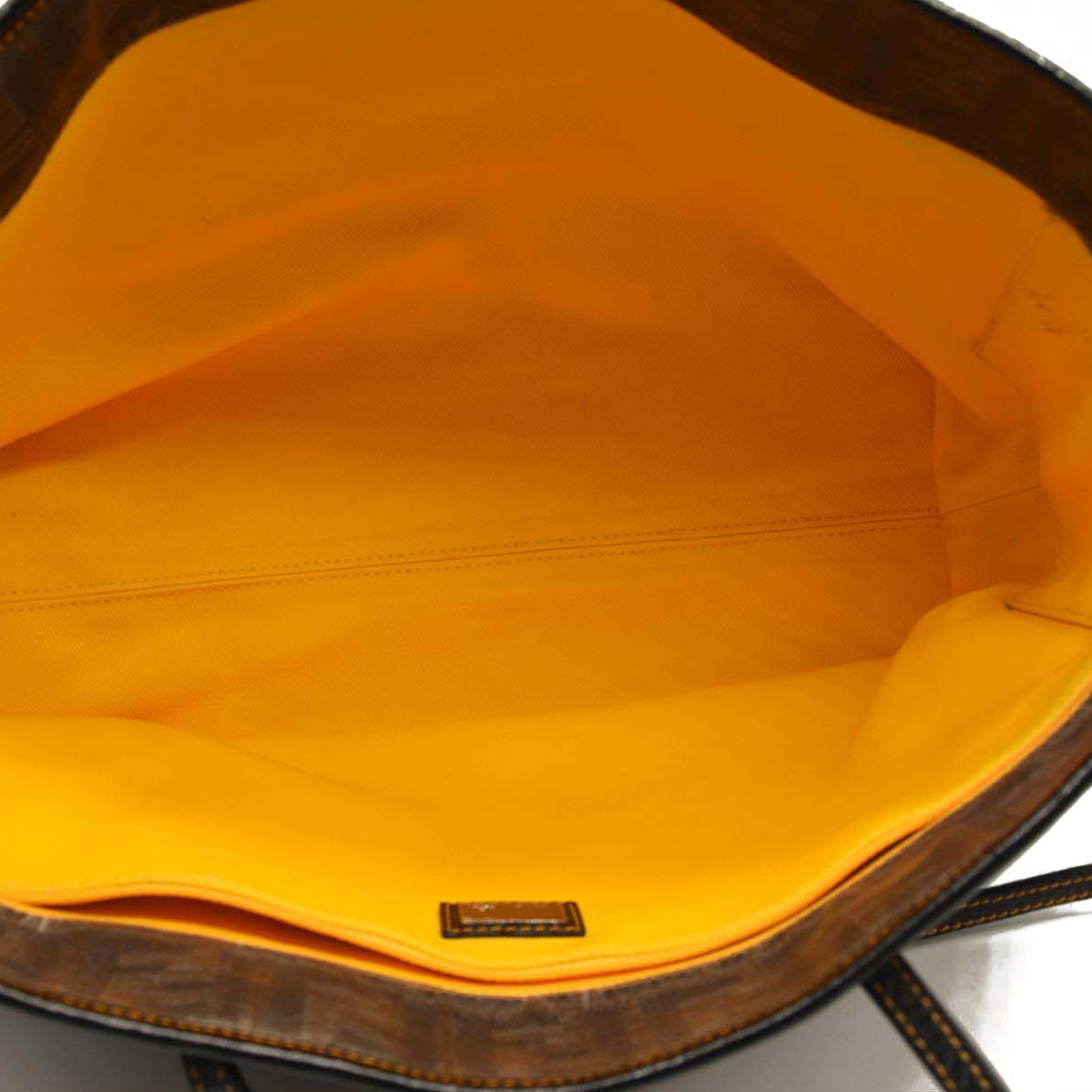 FENDI Zucca Spalmati Roll Tote Brown Coated Canvas