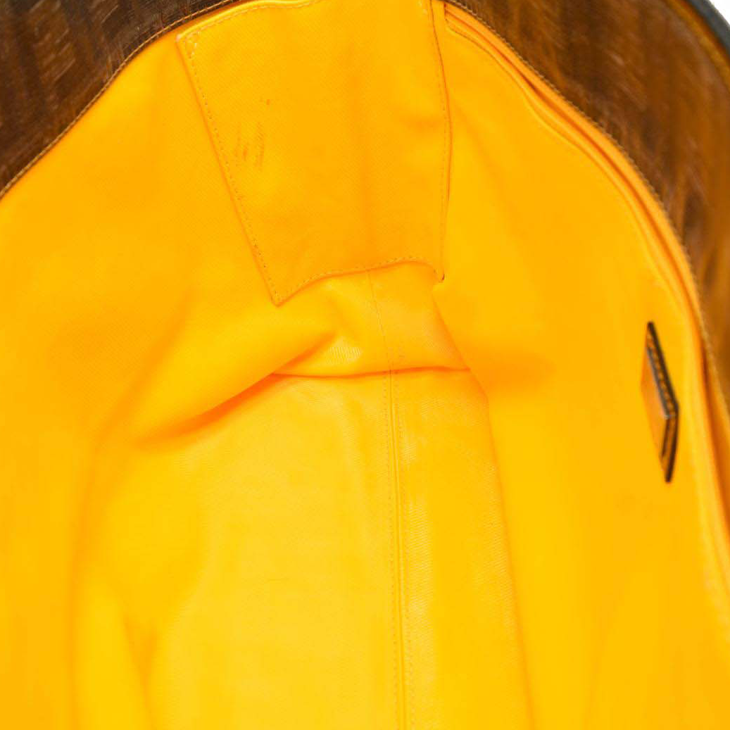 FENDI Zucca Spalmati Roll Tote Brown Coated Canvas