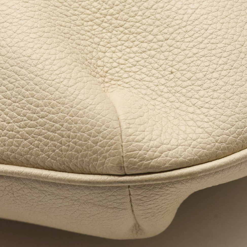 Gucci Grained Calfskin Logo Half Moon Hobo White