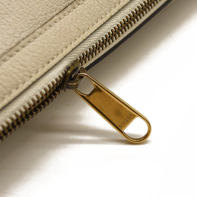 Gucci Grained Calfskin Logo Half Moon Hobo White