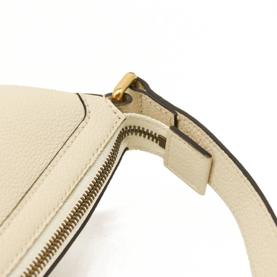 Gucci Grained Calfskin Logo Half Moon Hobo White