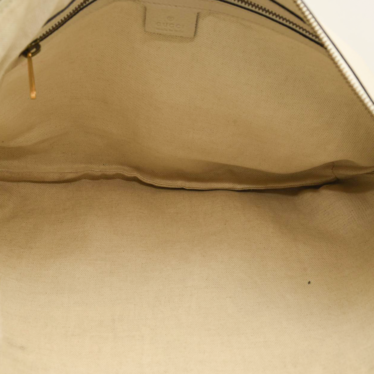 Gucci Grained Calfskin Logo Half Moon Hobo White