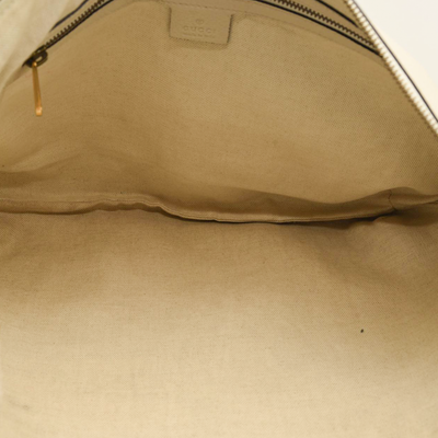 Gucci Grained Calfskin Logo Half Moon Hobo White