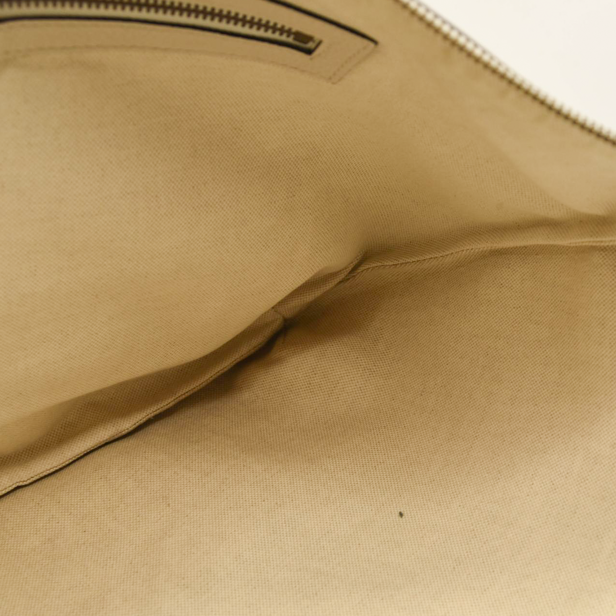 Gucci Grained Calfskin Logo Half Moon Hobo White