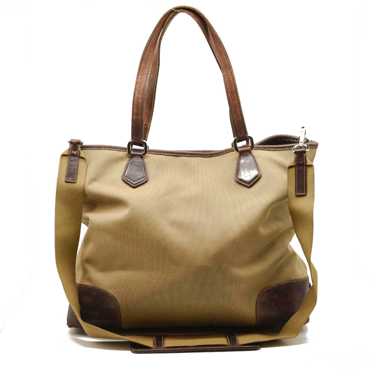 Prada Jacquard Logo Canvas Hobo Brown