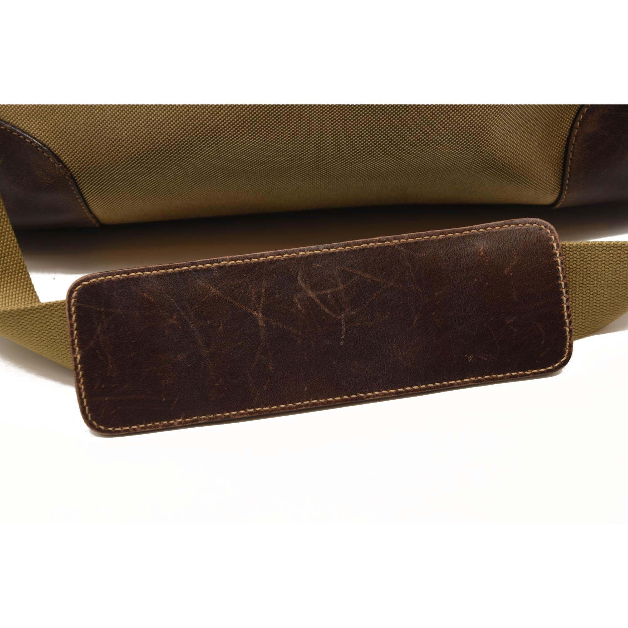 Prada Jacquard Logo Canvas Hobo Brown