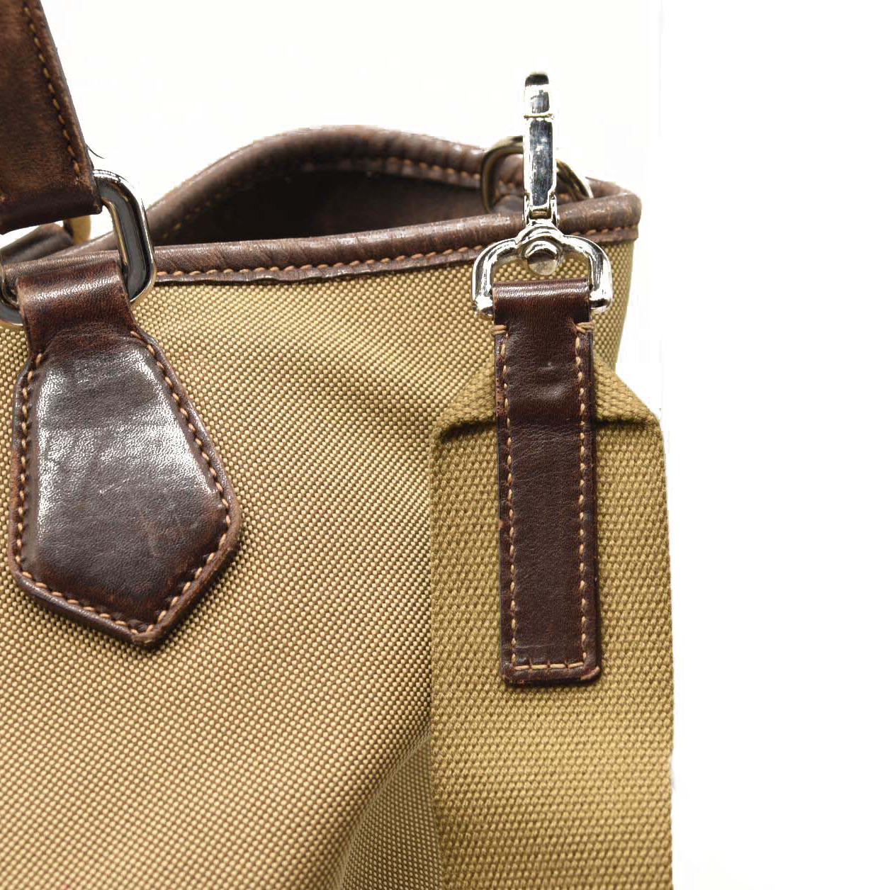 Prada Jacquard Logo Canvas Hobo Brown