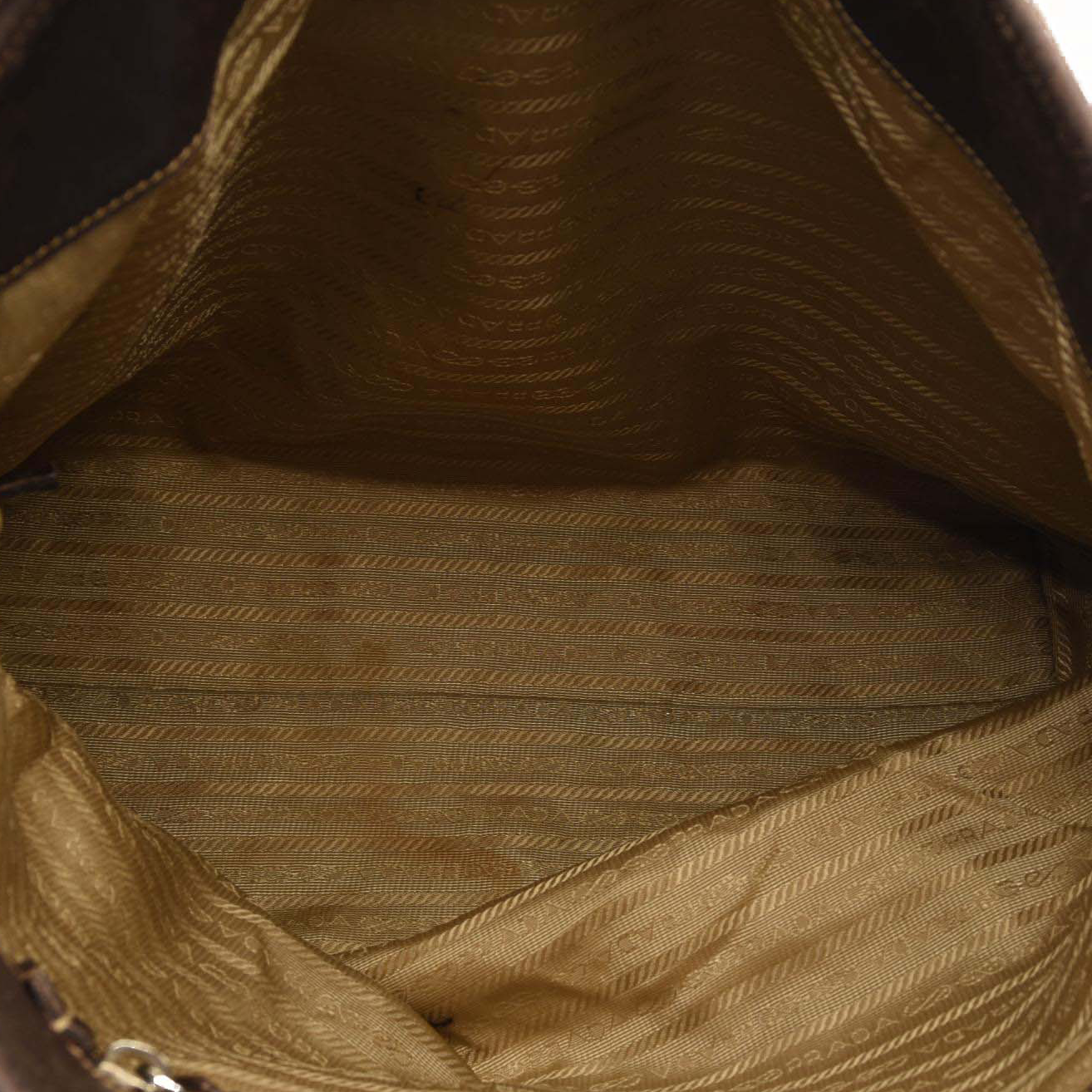 Prada Jacquard Logo Canvas Hobo Brown