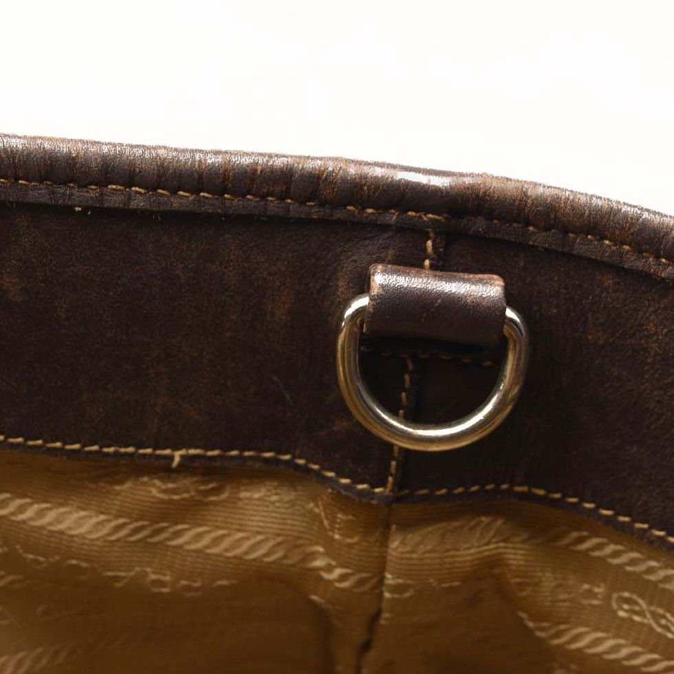 Prada Jacquard Logo Canvas Hobo Brown