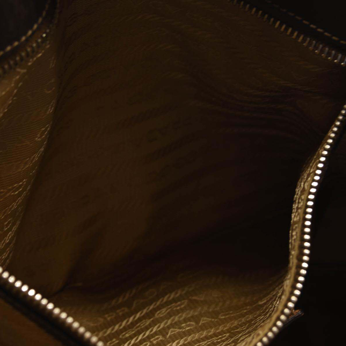 Prada Jacquard Logo Canvas Hobo Brown