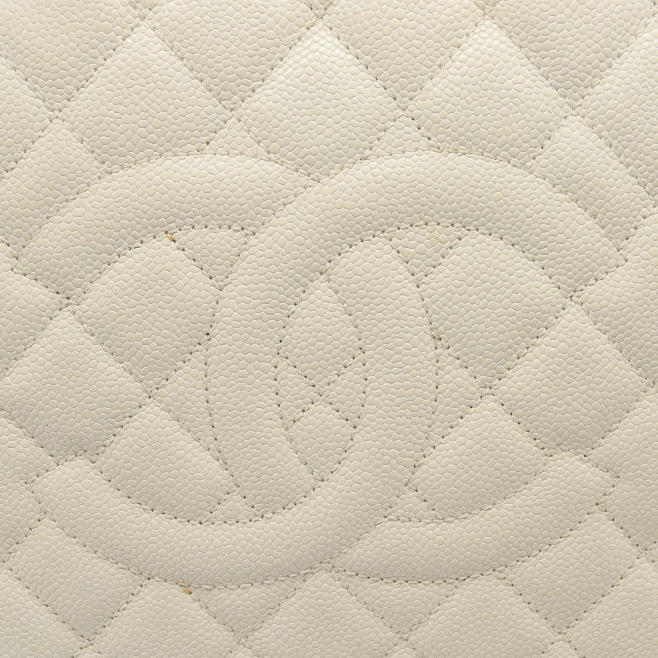 CHANEL Caviar Quilted Grand Shopping Tote GST White