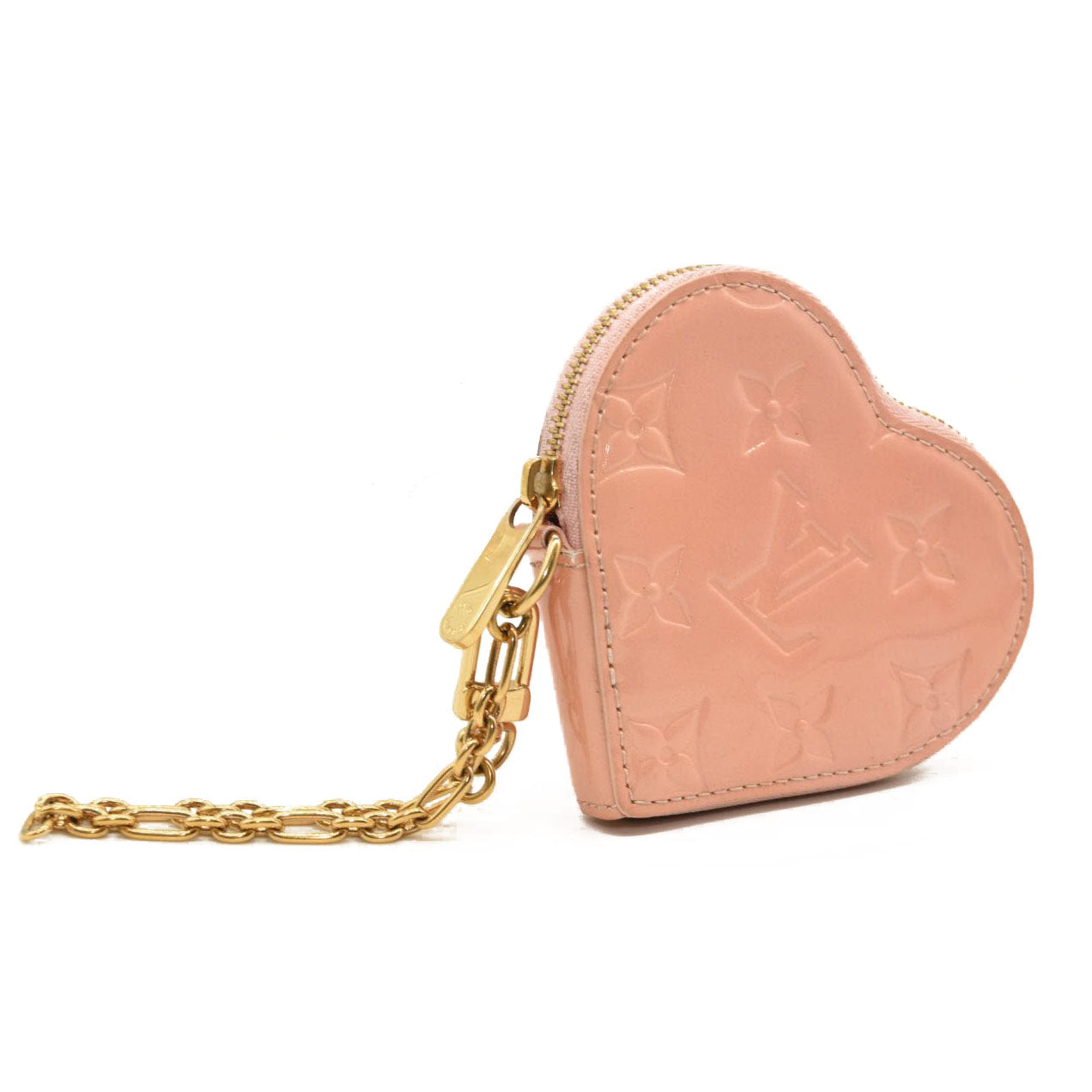 USED $590 Louis Vuitton Baby Pink Monogram Heart Coin Purse - MyDesignerly