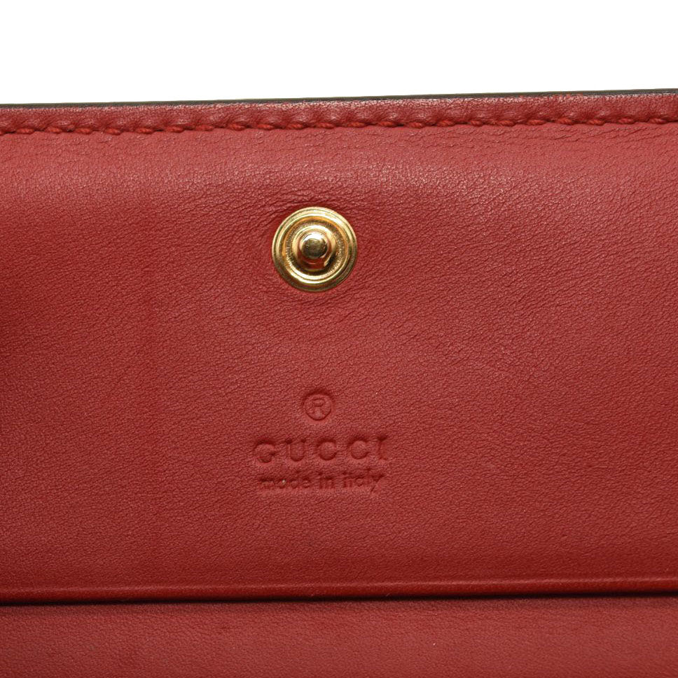 GUCCI GG Supreme Monogram Blooms Card Case Beige Blue Navy Hibiscus Red