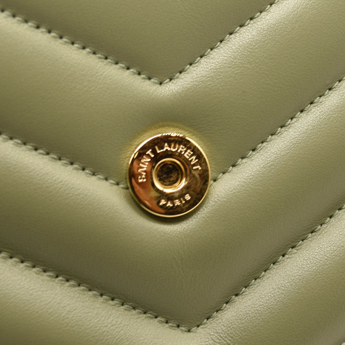 NEW $3200 Saint Laurent Loulou Medium Shoulder Bag Sage Green