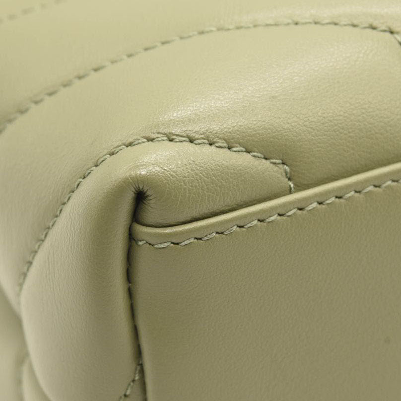 NEW $2990 SAINT LAURENT Calfskin Y Quilted Monogram Small Loulou Chain Satchel Green