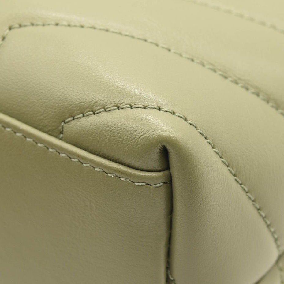 NEW $2990 SAINT LAURENT Calfskin Y Quilted Monogram Small Loulou Chain Satchel Green