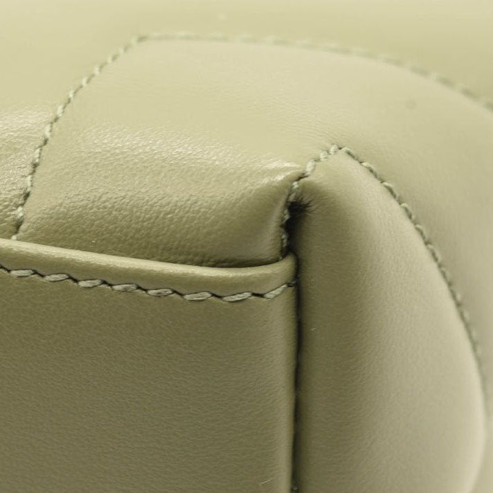 NEW $2990 SAINT LAURENT Calfskin Y Quilted Monogram Small Loulou Chain Satchel Green