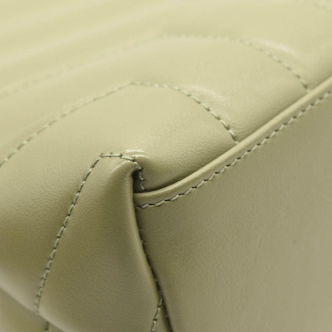 NEW $2990 SAINT LAURENT Calfskin Y Quilted Monogram Small Loulou Chain Satchel Green