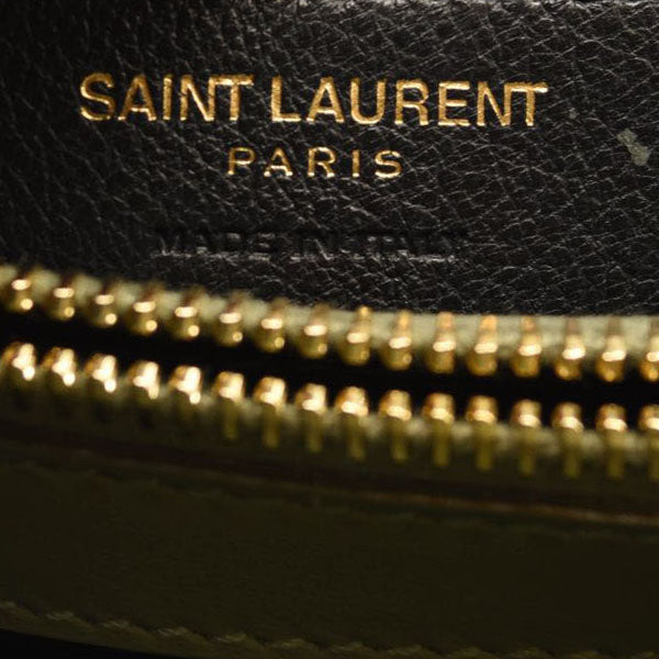 NEW $2990 SAINT LAURENT Calfskin Y Quilted Monogram Small Loulou Chain Satchel Green