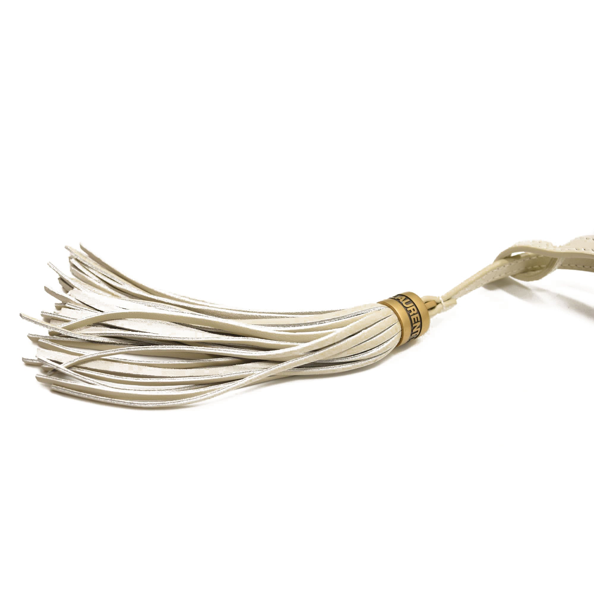 NEW $1690 SAINT LAURENT Calfskin Matelasse Monogram Lou Camera Bag Crema Soft