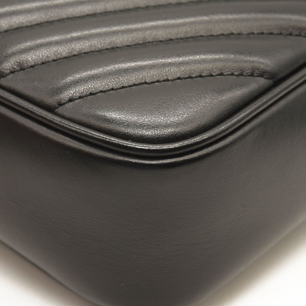 NEW $1790 SAINT LAURENT Calfskin Matelasse Monogram Monochrome Lou Camera Bag Black