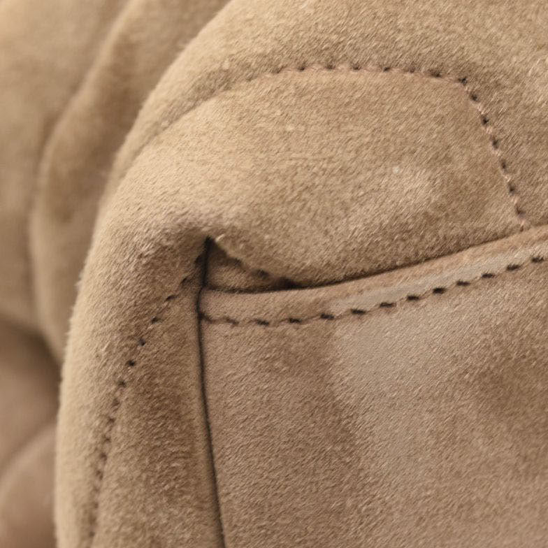 NEW $3450 SAINT LAURENT Suede Y Quilted Monogram Medium Loulou Chain Satchel Beige