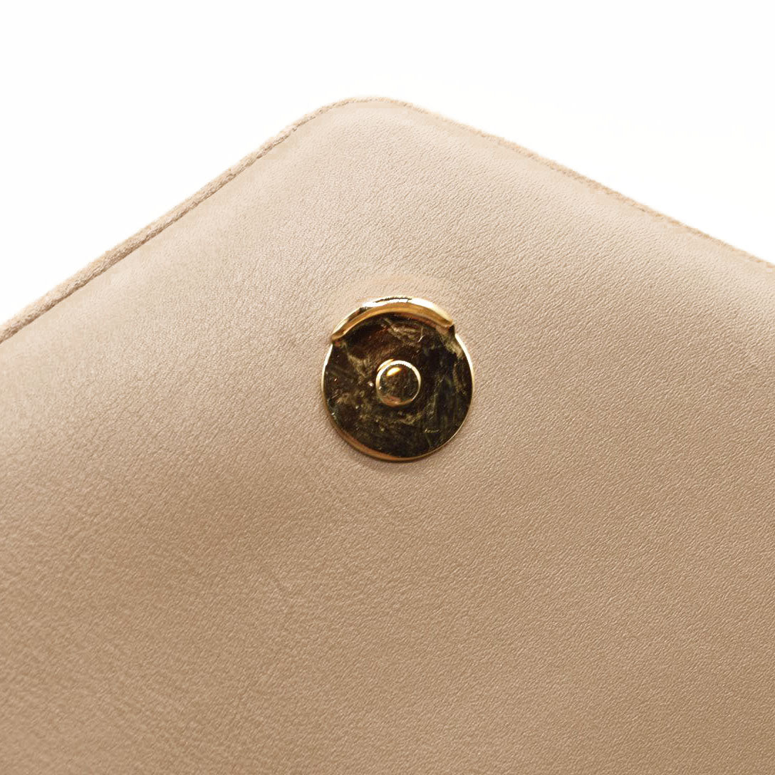 NEW $3450 SAINT LAURENT Suede Y Quilted Monogram Medium Loulou Chain Satchel Beige