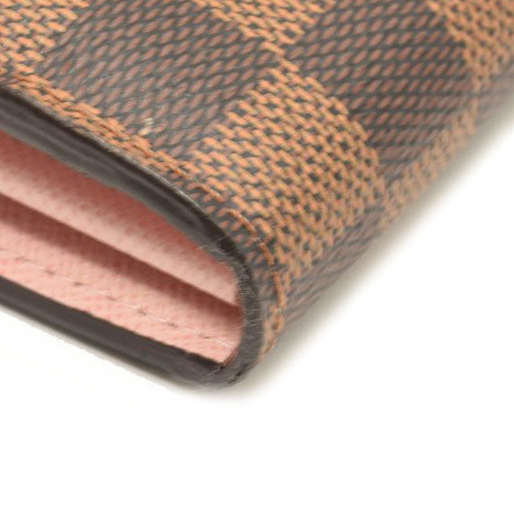 $720 LOUIS VUITTON Damier Ebene Sarah Wallet NM Rose Ballerine