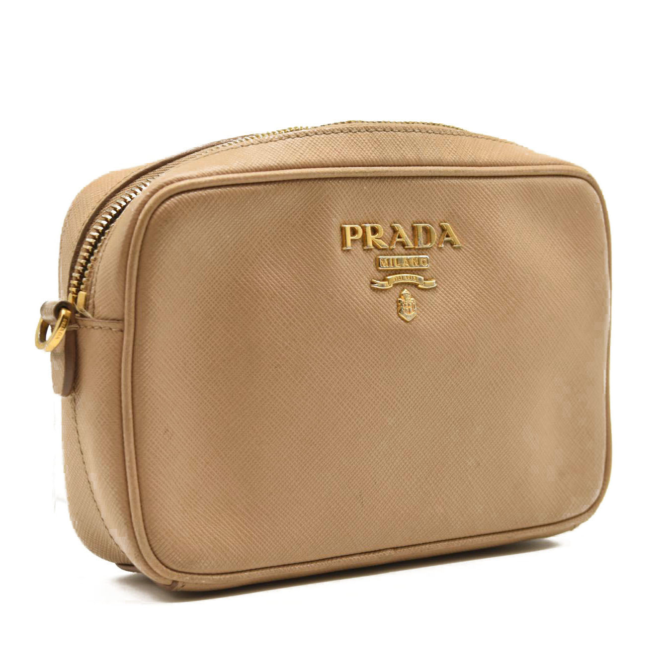 Prada Saffiano Mini Camera Crossbody Beige